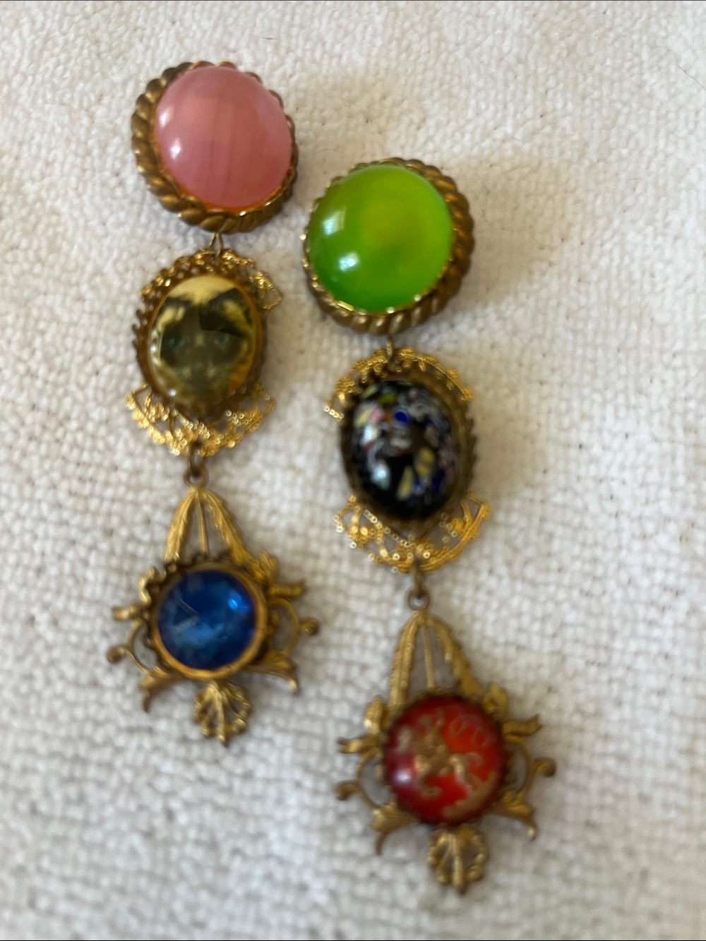 Katrina mis match cat earrings pierced